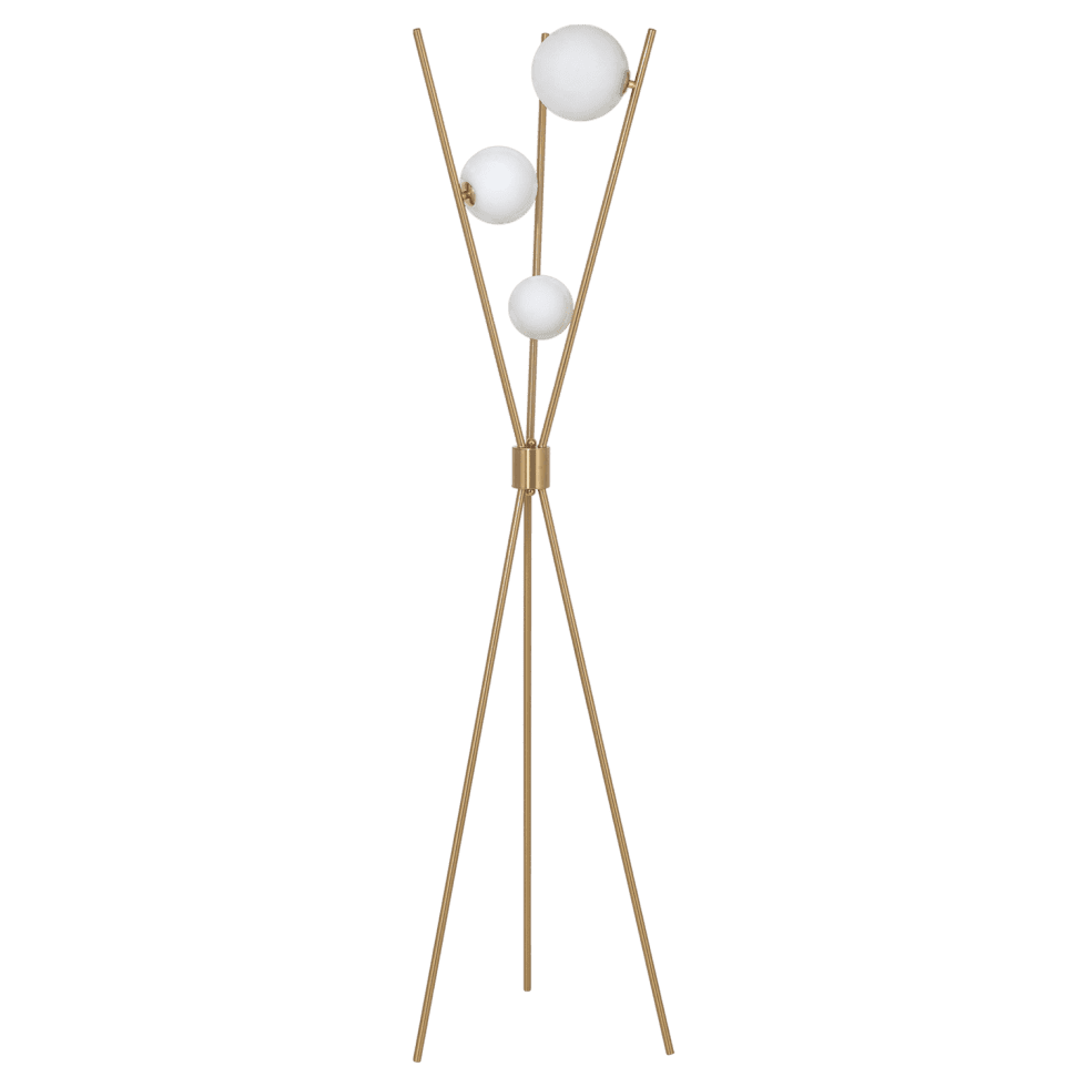 Lámpara de Pie Luna Trípode. 3 Luces. G9. Bronce Mate